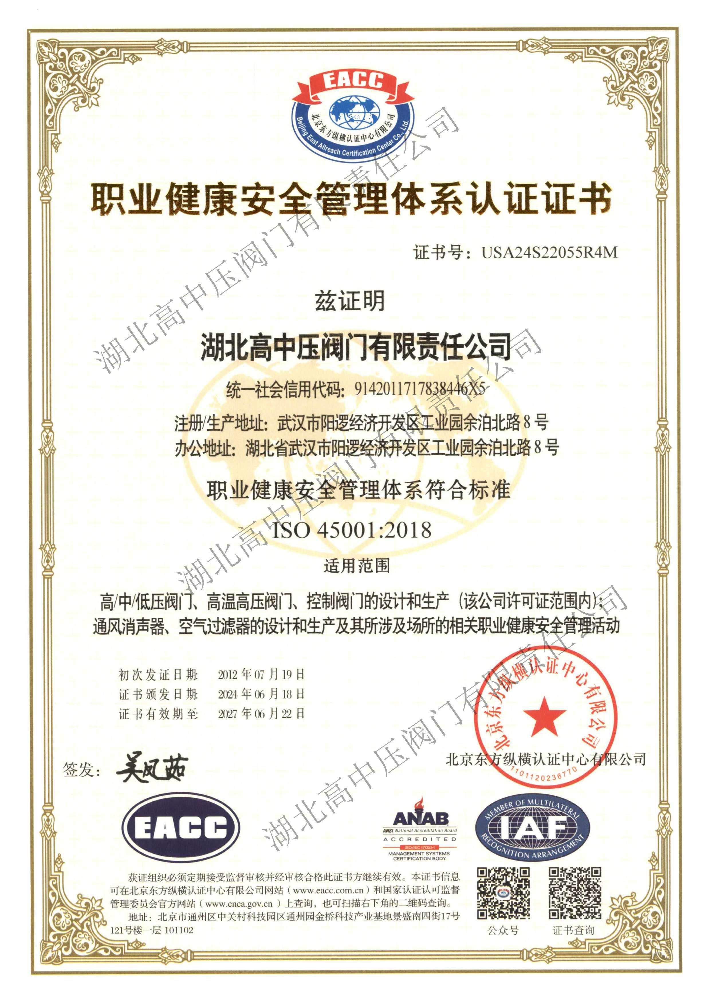 職業(yè)健康安全管理體系中文證書(shū) 有效期至2027.06.22 _3 副本